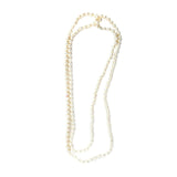 Long Faux Pearl Necklace – 1920s Flapper Costume Accessory or Vintage-Inspired Look - Side View