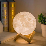 3D Moon Lamp Night Light Moonlight Desk Table Smart Phone Montion Sensor - Front View