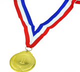 1st METAL GOLD WINNER MEDALS Sports Day School 46cm Ribbon Olympics - Side View
