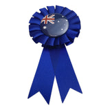 AUSTRALIA FLAG Clip On Ribbon Badge Award Blue Australia Day Tennis Cricket - Side View