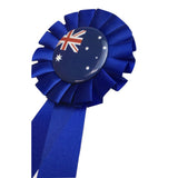 AUSTRALIA FLAG Clip On Ribbon Badge Award Blue Australia Day Tennis Cricket - Top-Down View