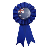 AUSTRALIA FLAG Clip On Ribbon Badge Award Blue Australia Day Tennis Cricket - Rear View