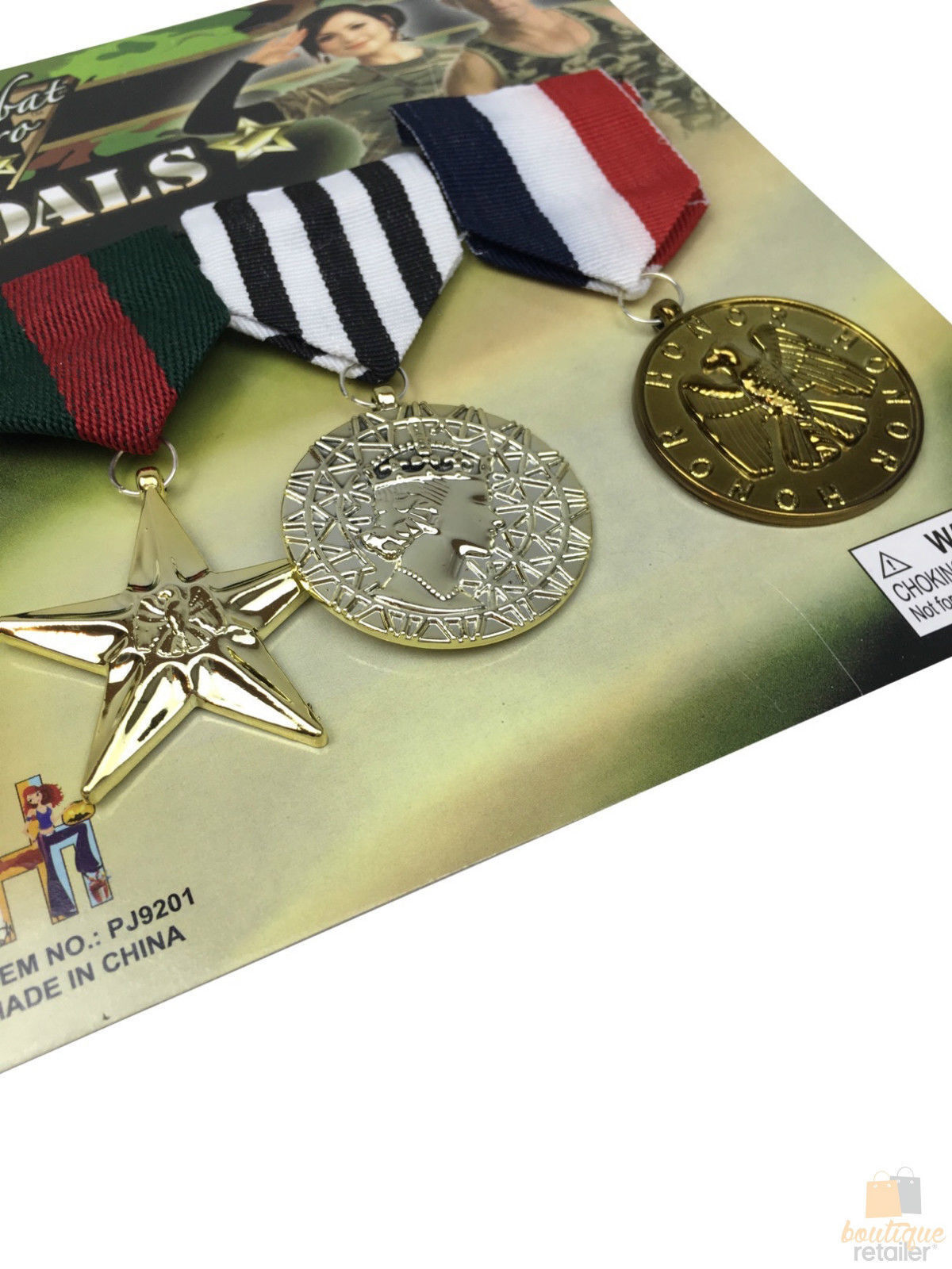Triple Combat Medals Set for Soldier Costume - Halloween Costume Accessory