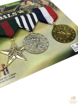 Triple Combat Medals Set for Soldier Costume - Halloween Costume Accessory - Top-Down View