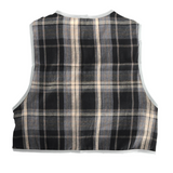 Childrens Grey Checkered Party Costume Vest Boys Kids Victorian, Cowboy or 1920s Style - Side View
