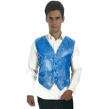 Mens Sequin Vest Waistcoat Disco Sparkle Costume Dance Party - Light Blue