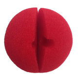 Fun and Silly Red Clown Nose for Halloween Costume Dress Up - Soft Spongy Sponge Circus Accessory - Close-Up Angle