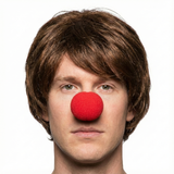 Soft CLOWN NOSE Costume Circus Halloween Spongy Fancy Fun Silly in Red - Rear View
