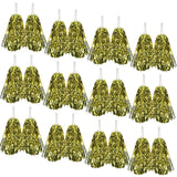 Yellow Metallic Cheerleading Pom Poms – Set of 12 with Easy-Grip Handles Australia Day - Front View