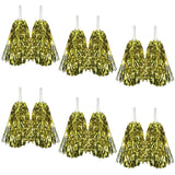 Yellow Metallic Cheerleading Pom Poms ??Set of 6 with Easy-Grip Handles Australia Day