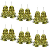Yellow Metallic Cheerleading Pom Poms – Set of 6 with Easy-Grip Handles Australia Day - Front View