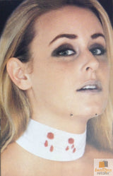VAMPIRE BITE CHOKER for Halloween Costume Dress Up Horror Fake Blood Bandage - Front View