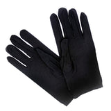 Ladies SHORT GLOVES Costume Party Wedding Bridal Fancy Dress Prom Stretchy - Black - One Size - Side View