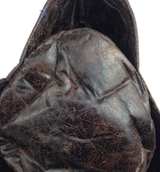 Tricorn Pirate Captain Hat - Faux Leather Fancy Dress Accessory for Halloween Party - Top-Down View