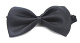 Mens BOW TIE Wedding Tuxedo Pre-tied Formal Bestman Necktie Classic Plain Party - Black - Front View