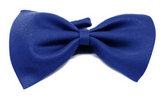 Mens BOW TIE Wedding Tuxedo  Formal Bestman Necktie Classic Plain Party - Blue - Front View