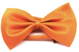 Mens BOW TIE Wedding Tuxedo  Formal Bestman Necktie Classic Plain Party - Orange - Front View