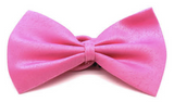 Mens BOW TIE Wedding Tuxedo  Formal Bestman Necktie Classic Plain Party - Pink - Front View