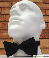 Mens BOW TIE Wedding Tuxedo Formal Bestman Necktie Classic Plain Party  - Black - Side View