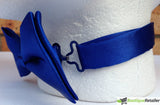 Mens BOW TIE Wedding Tuxedo Formal Bestman Necktie Classic Plain Party Pre-tied - Blue - Top-Down View