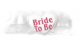 Lacy Bride To Be Garter for Hens Night & Bachelorette Bash - White - Front View