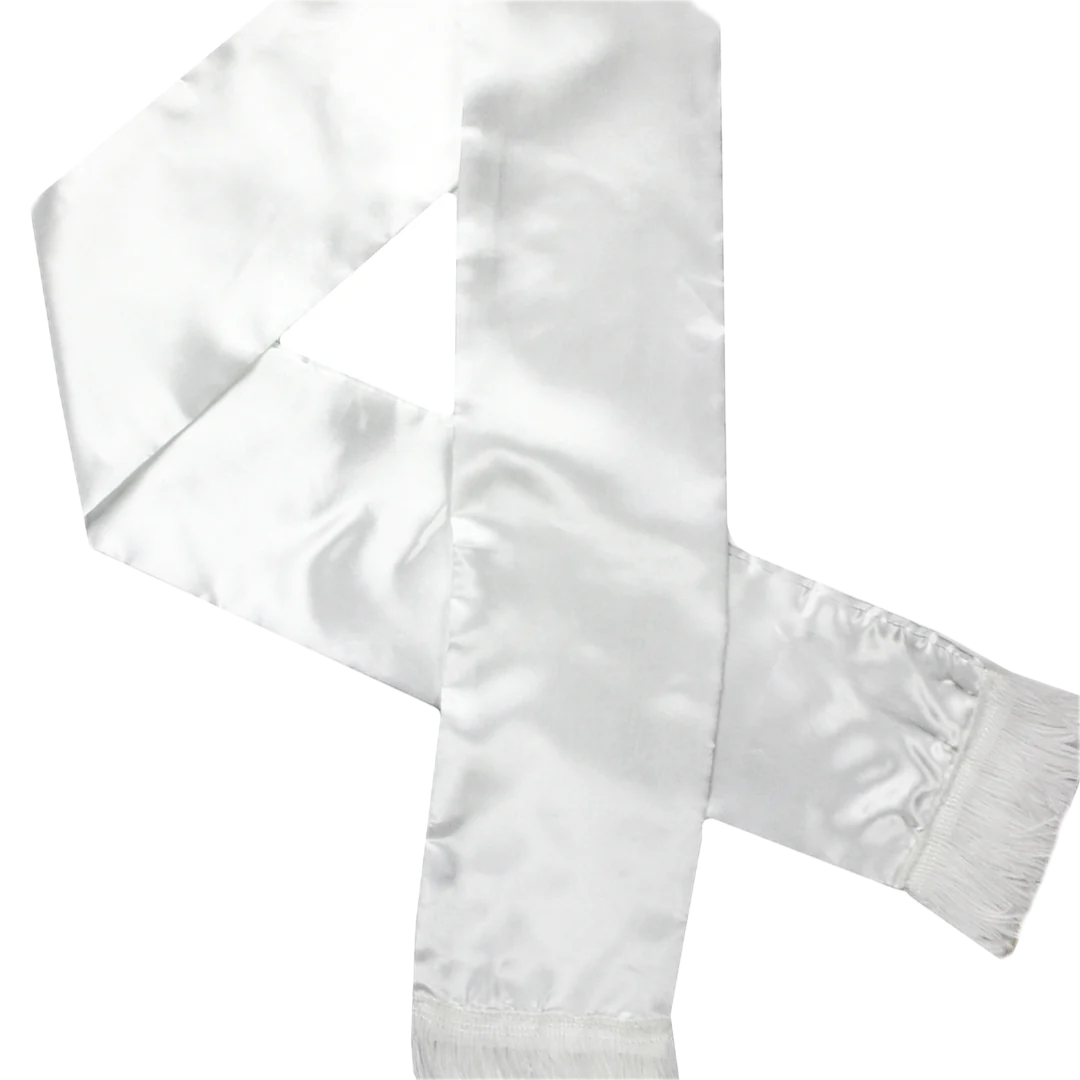 Men's 1920s Retro Gangster White Silk Scarf with Tassels for Costume Parties