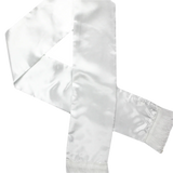Men's 1920s Retro Gangster White Silk Scarf with Tassels for Costume Parties - Top-Down View