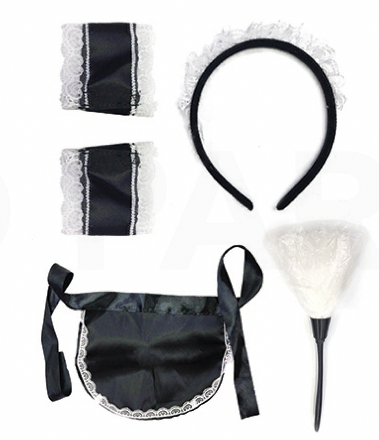 5-Piece French Maid Dress-Up Kit with Accessories for Halloween Parties