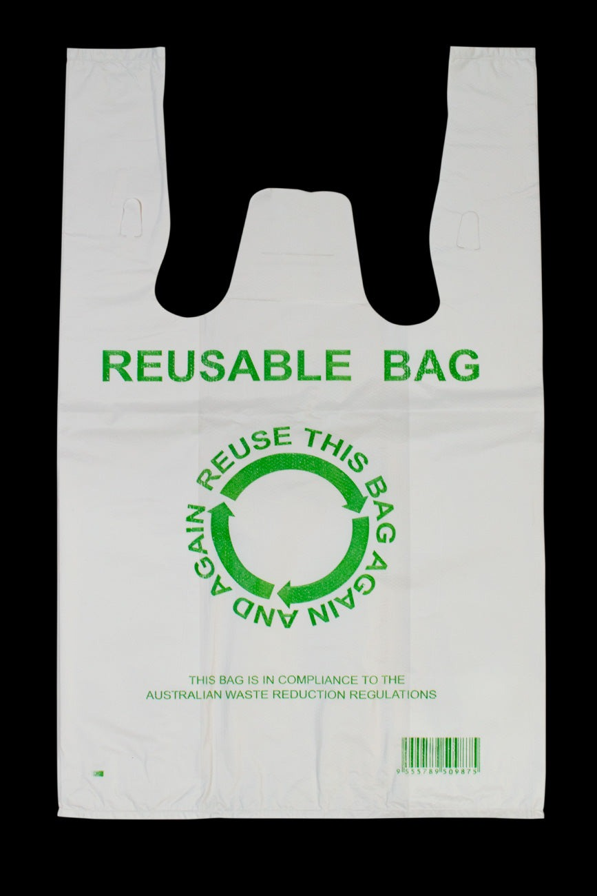 500pcs 33?55cm Eco Design Reusable Plastic Singlet Shopping Bags Grocery Carry Checkout