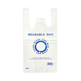 680pcs 26×50cm Eco Design Reusable Plastic Singlet Shopping Bags Grocery Carry Checkout - Front View
