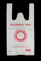 900pcs 22×42cm Eco Design Reusable Plastic Singlet Shopping Bags Grocery Carry Checkout - Front View