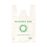 245pcs Jumbo 45×74cm Eco Reusable Plastic Singlet Shopping Grocery Bags Big - Front View