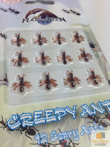 Creepy Mini Fake Ants for Halloween Pranks - 120 Scary Gag Bugs - Side View