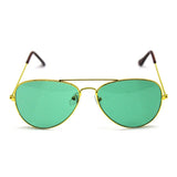 Green and Yellow Gold Aviator Party Glasses – Fun Novelty Set Australia Day - Top-Down View