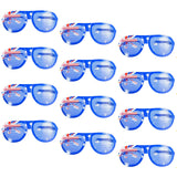 12x Jumbo Party Costume Glasses  - Australian Flag Design - Wayfarer Oversized 26cm Wide - Front View