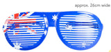 12x Jumbo Party Costume Glasses  - Australian Flag Design - Wayfarer Oversized 26cm Wide - Side View