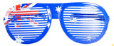 12x Jumbo Party Costume Glasses  - Australian Flag Design - Wayfarer Oversized 26cm Wide - Top-Down View