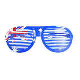 12x Jumbo Party Costume Glasses  - Australian Flag Design - Wayfarer Oversized 26cm Wide - 45-Degree Angle