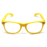 Green and Yellow Party Glasses with Clear Lenses – Fun 80s Australia Day or Costume Glasses (Set of 2) - Side View