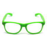 Green and Yellow Party Glasses with Clear Lenses – Fun 80s Australia Day or Costume Glasses (Set of 2) - Top-Down View