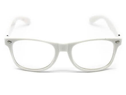 Trendy White/Clear Wayfarer Sunglasses for Stylish Events and Costume Parties