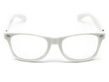 Trendy White/Clear Wayfarer Sunglasses for Stylish Events and Costume Parties - Front View