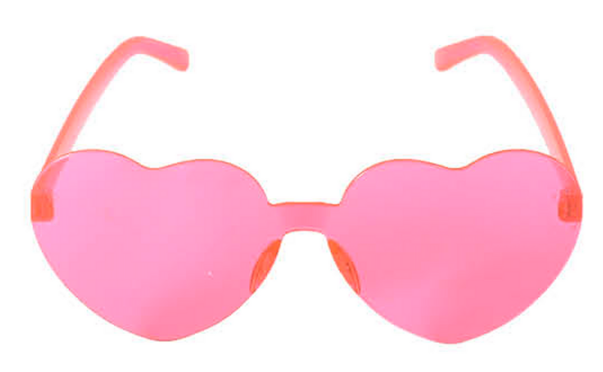 Playful Pink Heart-Shaped Sunglasses with Metal Frame for Costume Accessorizing