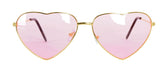 Heart Sun Glasses Metal Frame Party Costume Love Sunnies - Light Pink - Front View