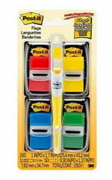 Post-it Flags Value Pack 50/Dispenser 4 Dispensers/Pack 1 in Wide Highlighter - Front View