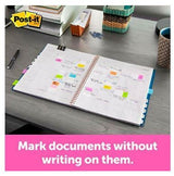 Post-it Flags Value Pack 50/Dispenser 4 Dispensers/Pack 1 in Wide Highlighter - 45-Degree Angle