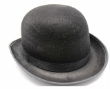 Vintage Black Bowler Hat - Perfect for Parties, Dances, and Halloween Costumes - Front View