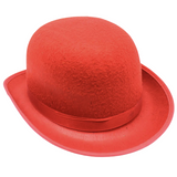 Vintage Red Bowler Hat for Costume Parties, Derby Events, and Halloween Celebrations - Front View