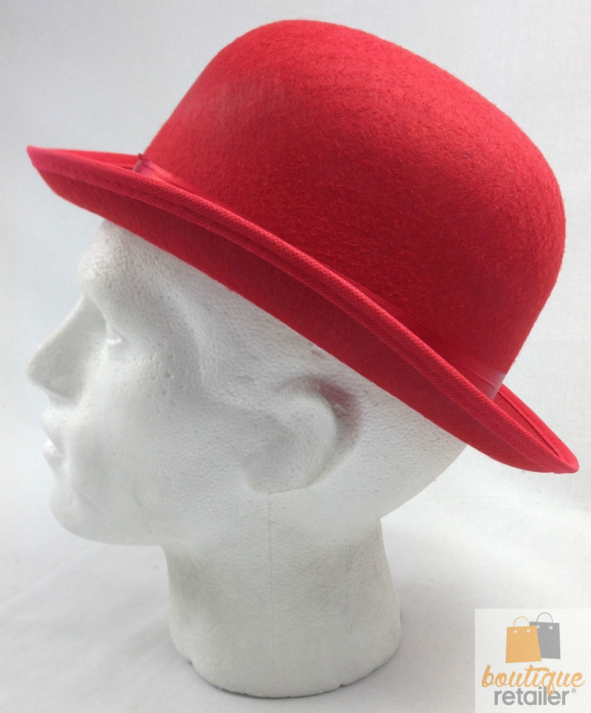 Vintage Red Bowler Hat for Costume Parties, Derby Events, and Halloween Celebrations