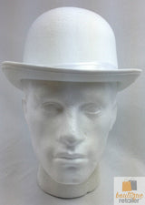 Vintage White Bowler Hat for Party Costumes, Derby Events, Halloween, and Dance Performances - Rear View